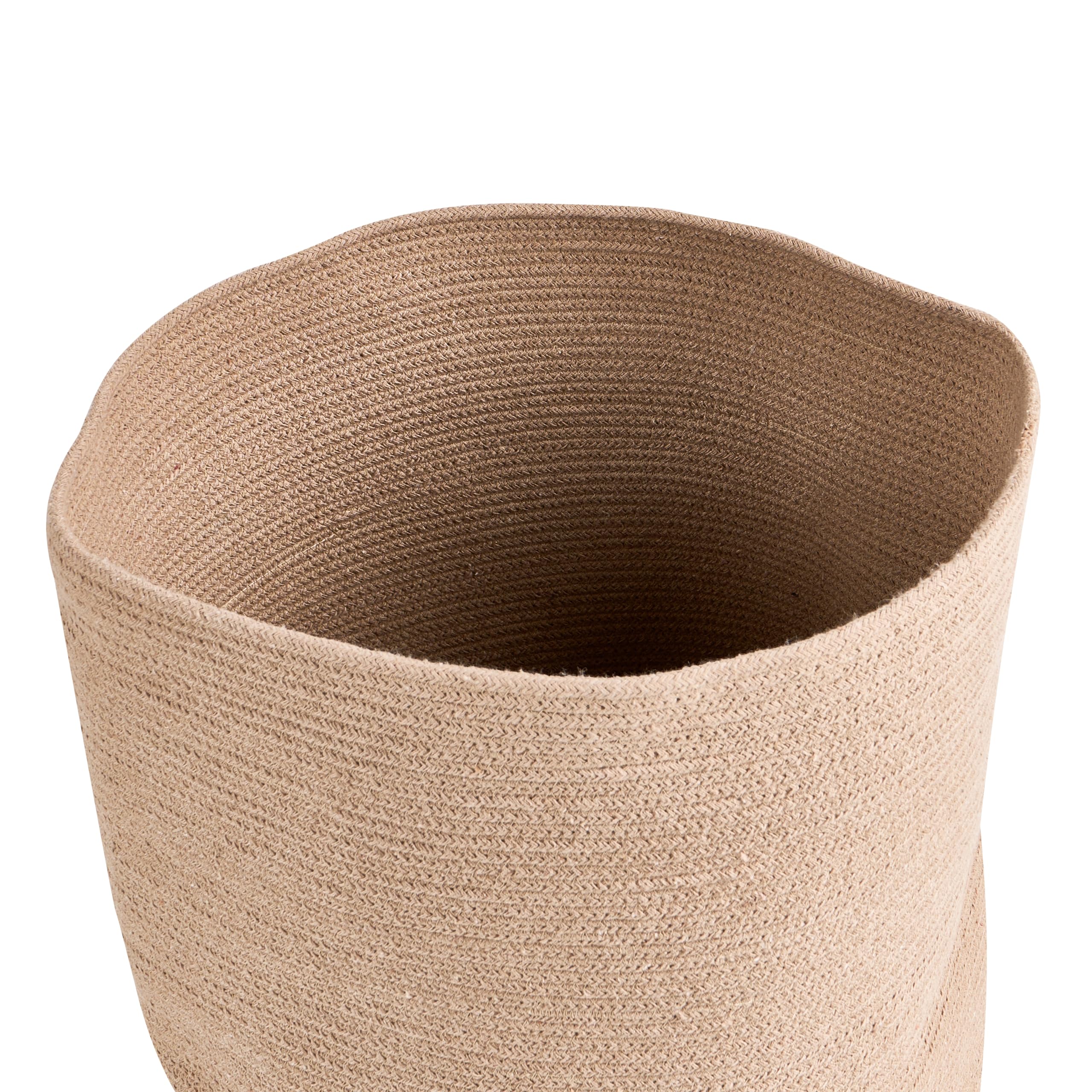 Korb Baumwolle beige geflochten mit Deckel Boho-Design Silopi