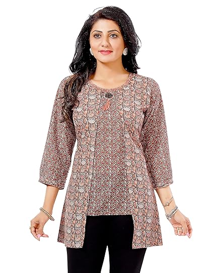 Impex Women's Cotton Jacket Style Tunic Top