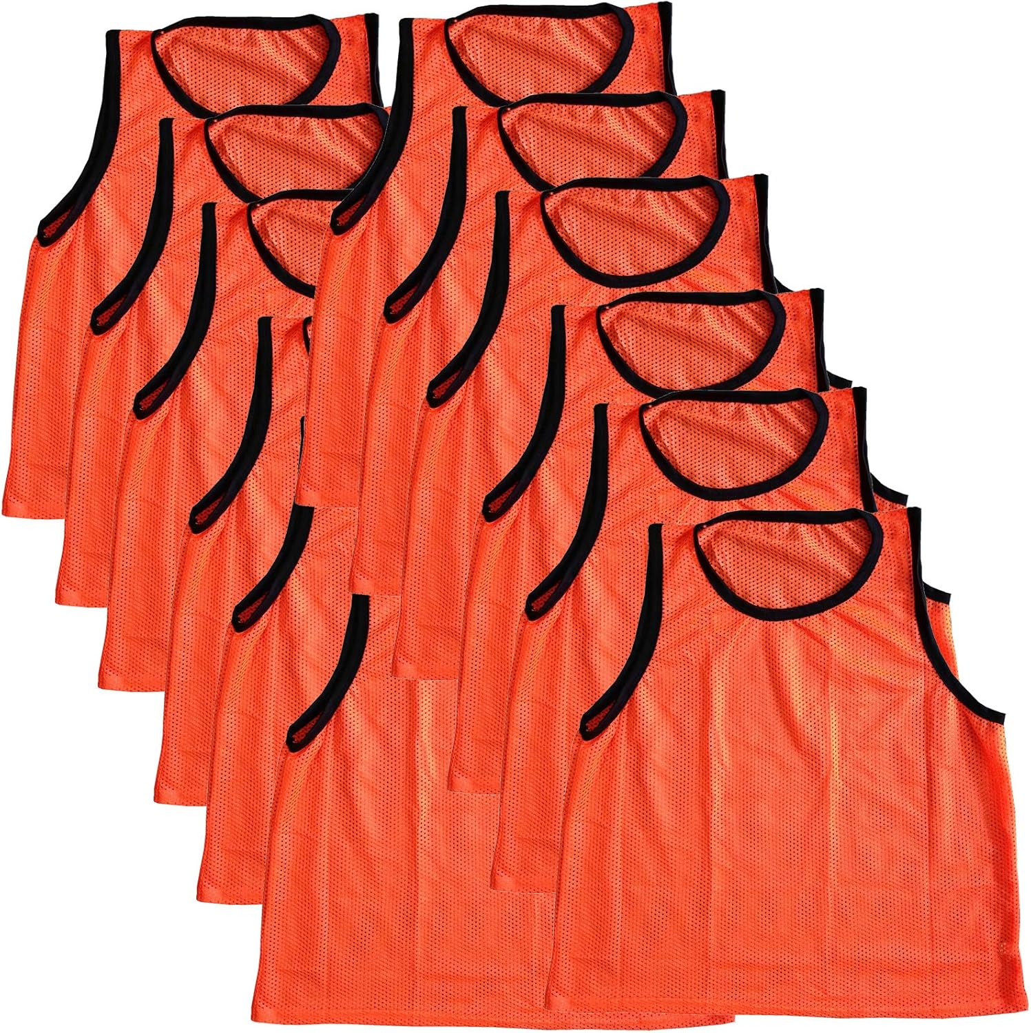 Scrimmage Training Vests Soccer Bibs Adult Set of 12 (Orange)