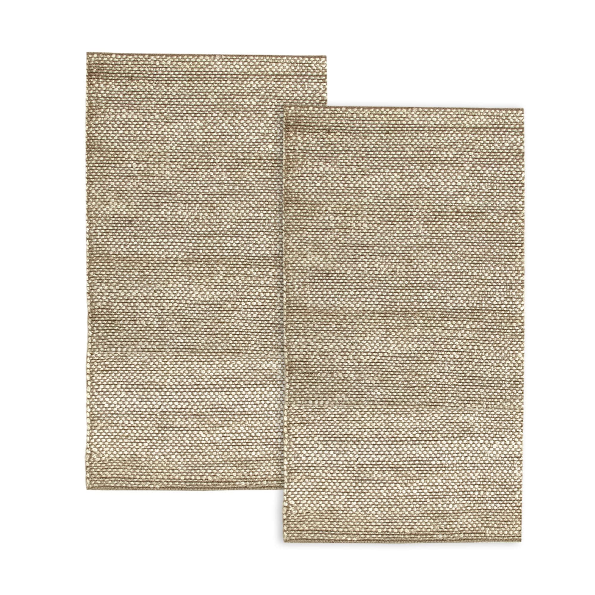 Hamid - Pack 2 Teppiche aus Jutefaser Giralda 100% Natürlich Handgeflochten für Wohnzimmer, Esszimmer, Schlafzimmer, Flur (Weiß, 150x80 cm, 2 Stück)