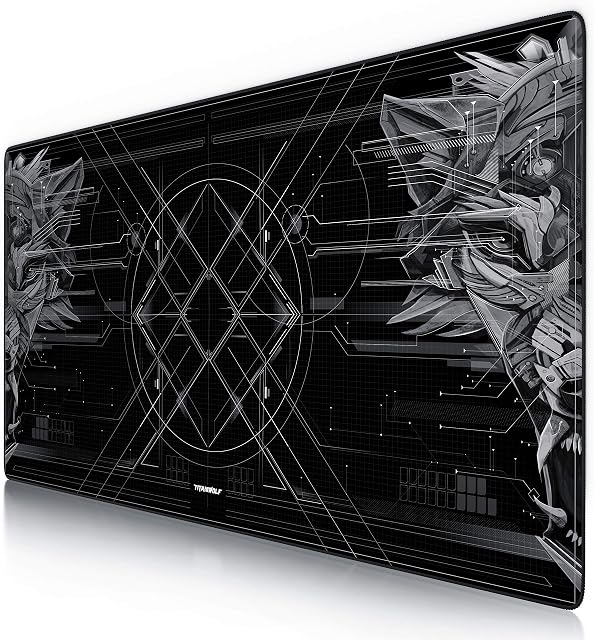 TITANWOLF - Extra Large Gaming Mouse Mat 1200x600mm Oversize - XXL Mouse Pad - Desk Pad XXXL Extended  Mice Mat Pad For Precision and Speed - Non-Slip Rubber Base  For Mouse and Keyboard - Black