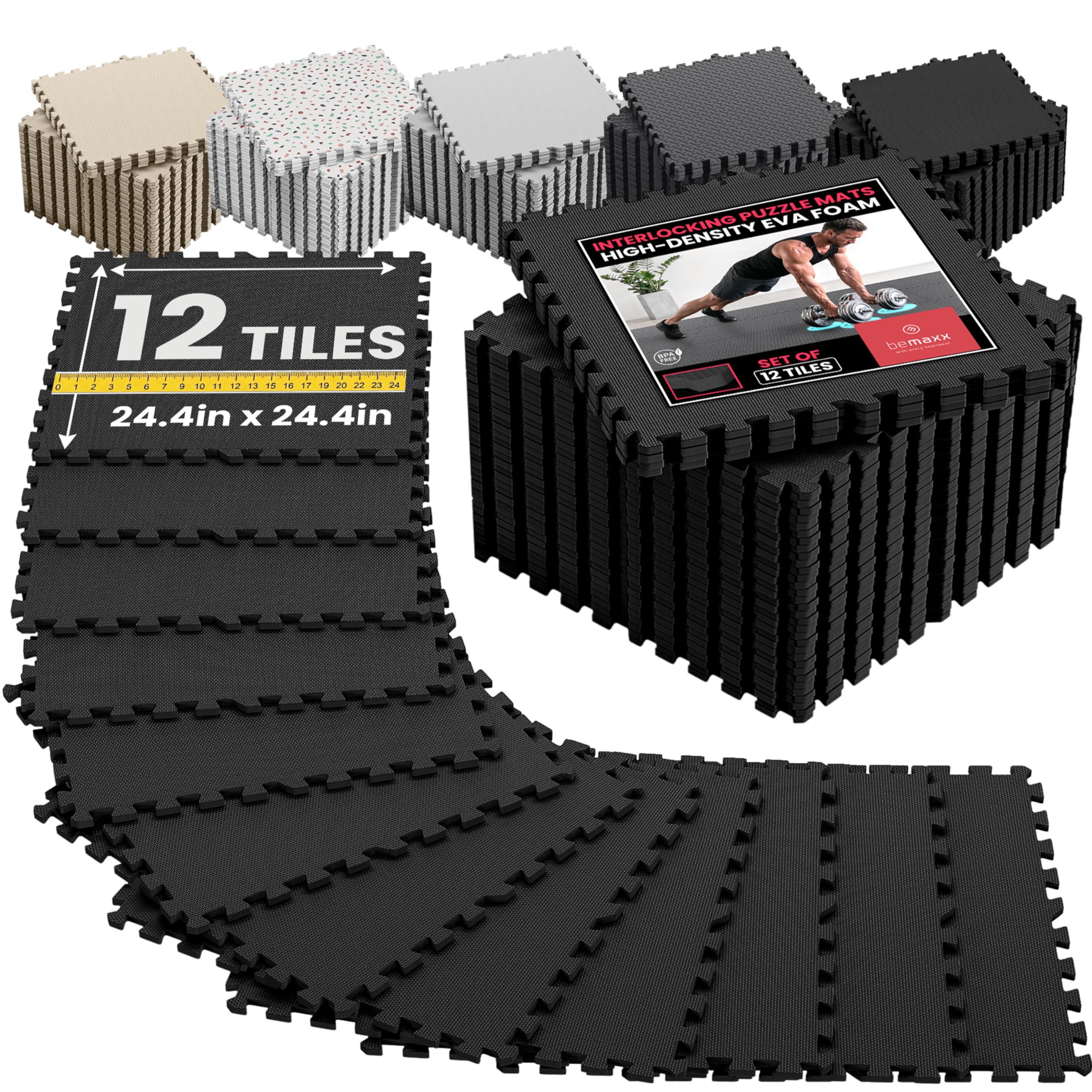 bemaxx Gym Mats Set 12-Piece
