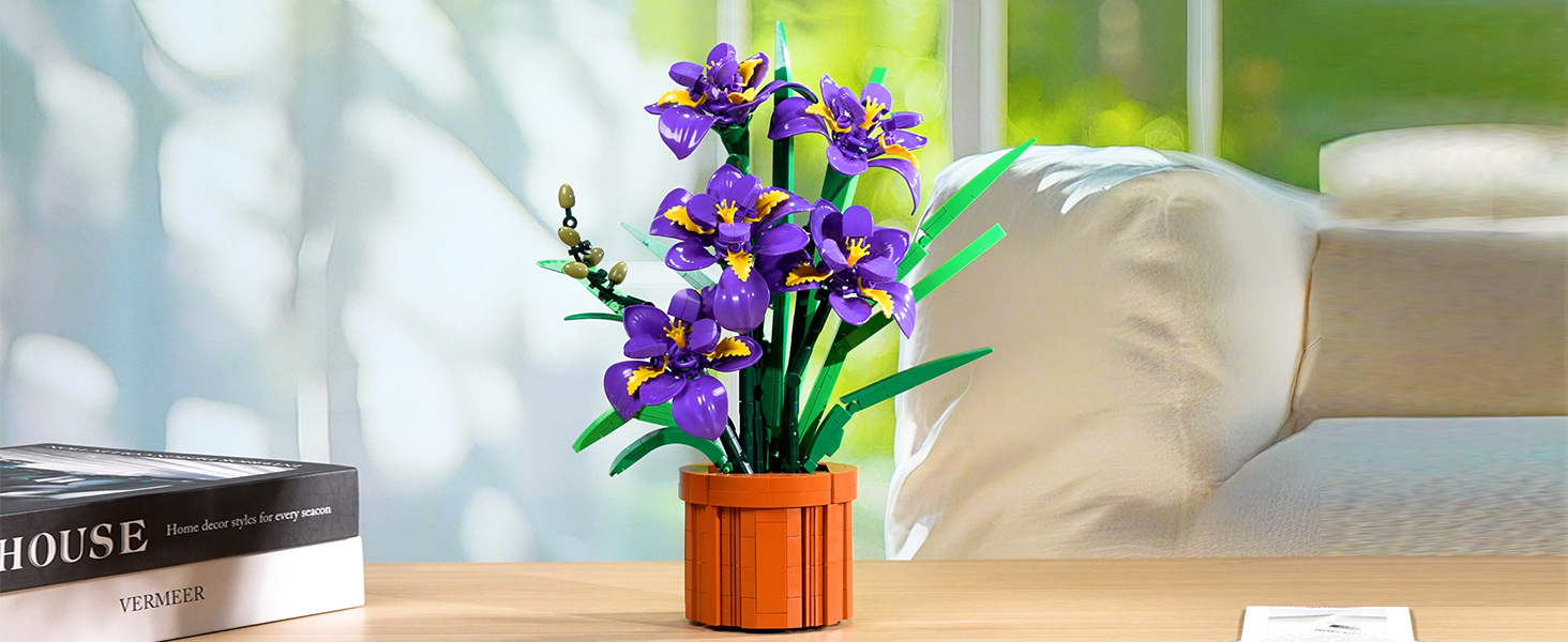 Amazon.com: CUBIMANA Flower Botanicals Iris Building Set for
