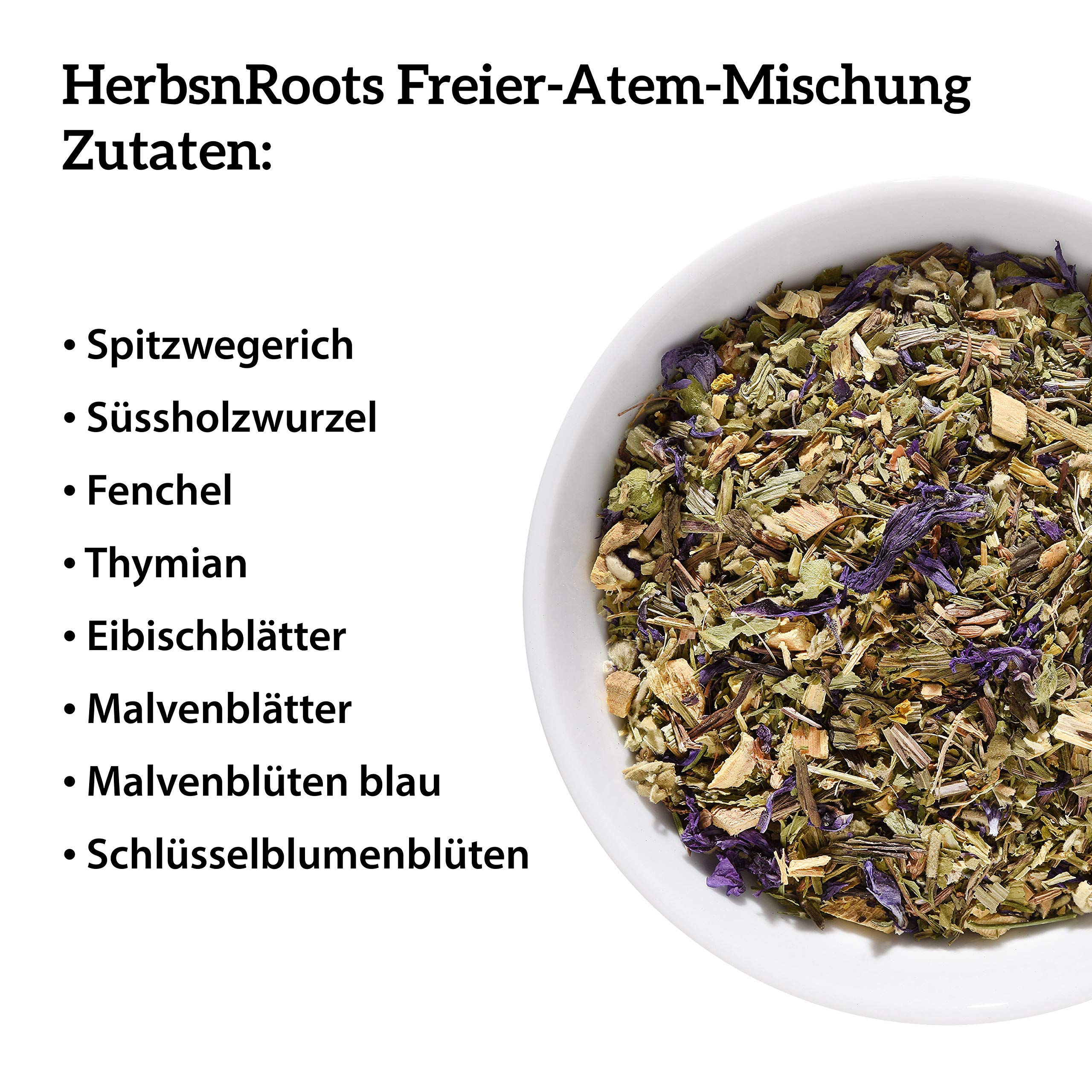 Freier-Atem-Mischung • Lungen-Kraut-Sammlung • Kräutertee • lösen • lindern • erleichtern • HerbsnRoots • 4x210g