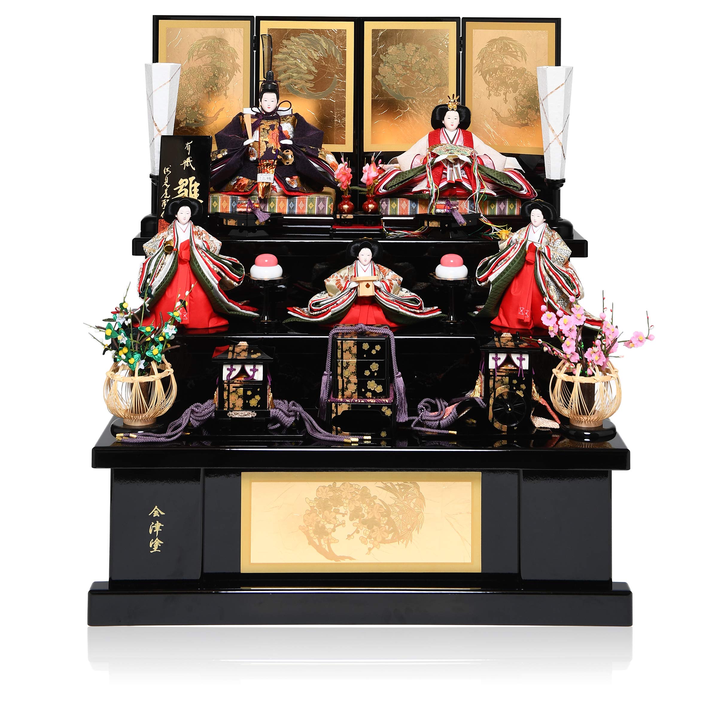 Amazon.co.jp: 【雛人形 五人飾】【雛人形】京十番京六寸官女揃：爛漫