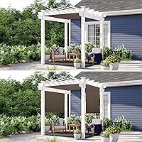 Vista 4 de Patio Paradise Cubierta de Repuesto para Toldo de Pérgola de 7' x 25', Tela de Sombra con Ojales y Varillas con Peso, Pantalla de Sombra Solar