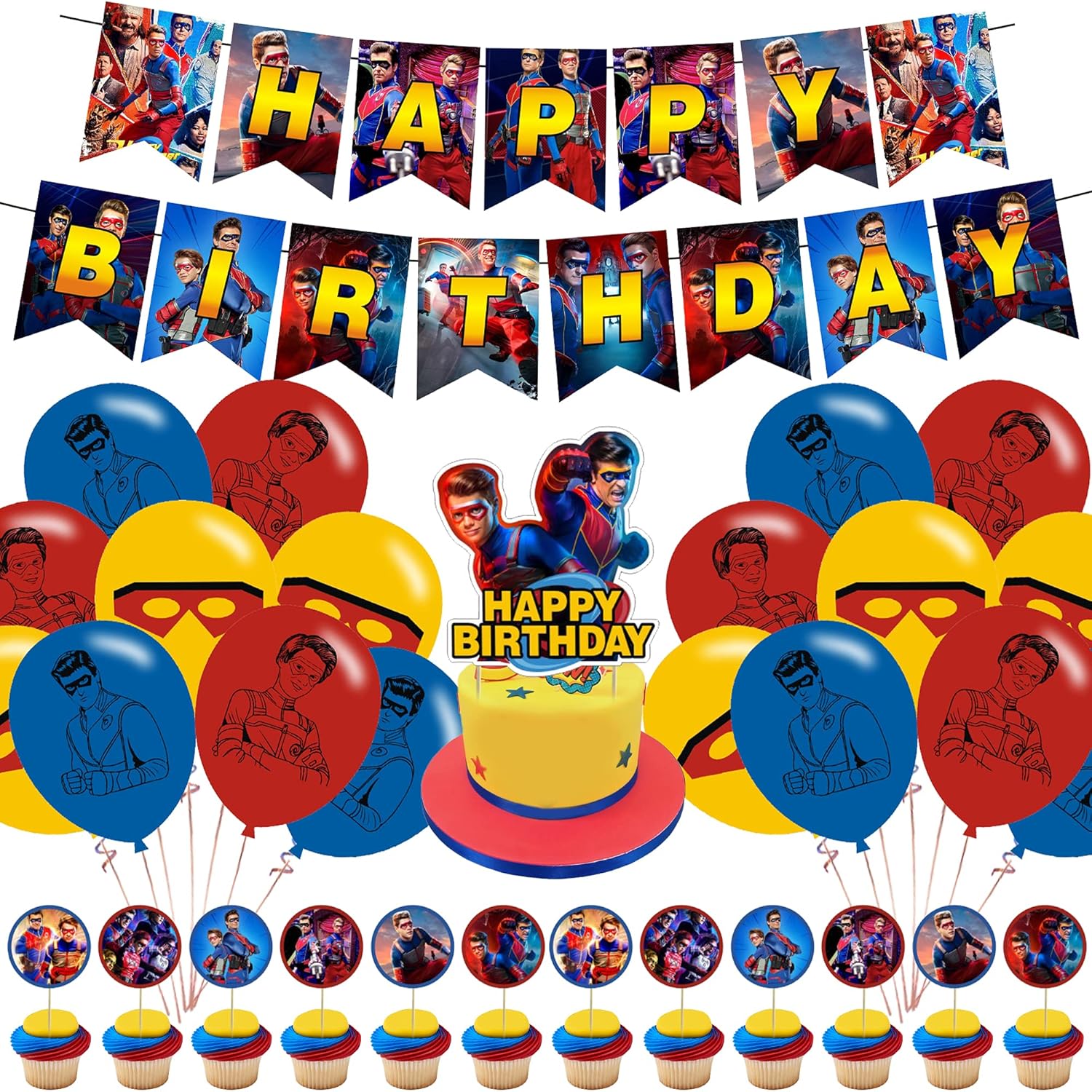 Henry Danger Birthday Party Supplies, Henry Danger Party Decorations with Happy Birthday Banner