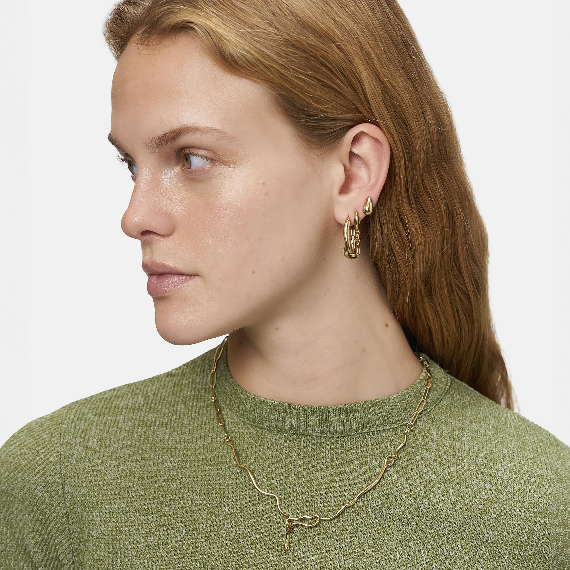 LIEBESKIND BERLIN Damen Schmuck "Melting Metals"– Ohrringe, Ketten und Armschmuck im angesagten organischen Look aus Edelstahl - Diese organischen Schmuckstücke ahmen die Kurven von geschmolzenem