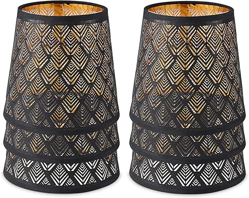 YISUN Cortinas de araña de cristal, pantalla minilámpara, con clip, apto para lámpara de pared Droplight, candelabro de vela (negro, juego de 6)