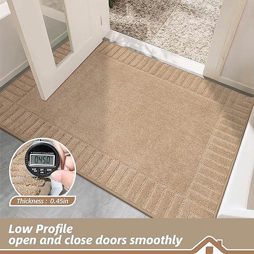 Miniatura 6 de BEQHAUSE Door-Mat - Tapete antideslizante para puertas principales, de perfil bajo, para la entrada de la puerta principal, resistente a la