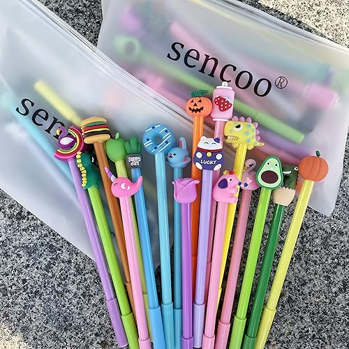 Miniatura 2 de sencoo Paquete de 24 bolígrafos de tinta negra de gel de dibujos animados de estilo surtido para niños, regalo de cumpleaños, premio escolar, regalo