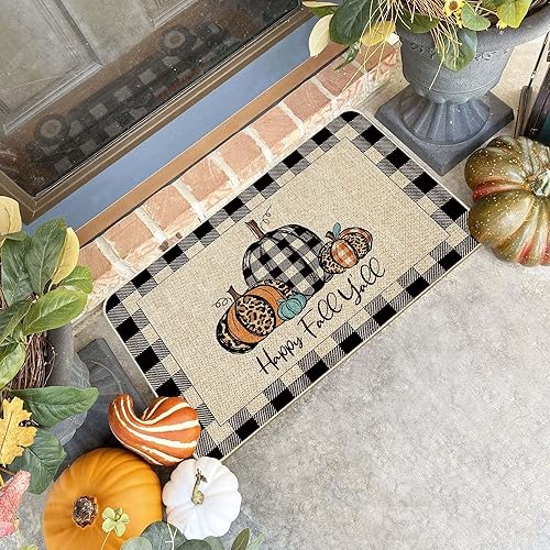 Miniatura 10 de Tapete de árbol negro de Navidad, tapete para puerta de invierno, bosque frío, copos de nieve, tapete delantero de bajo perfil, tapete de Navidad