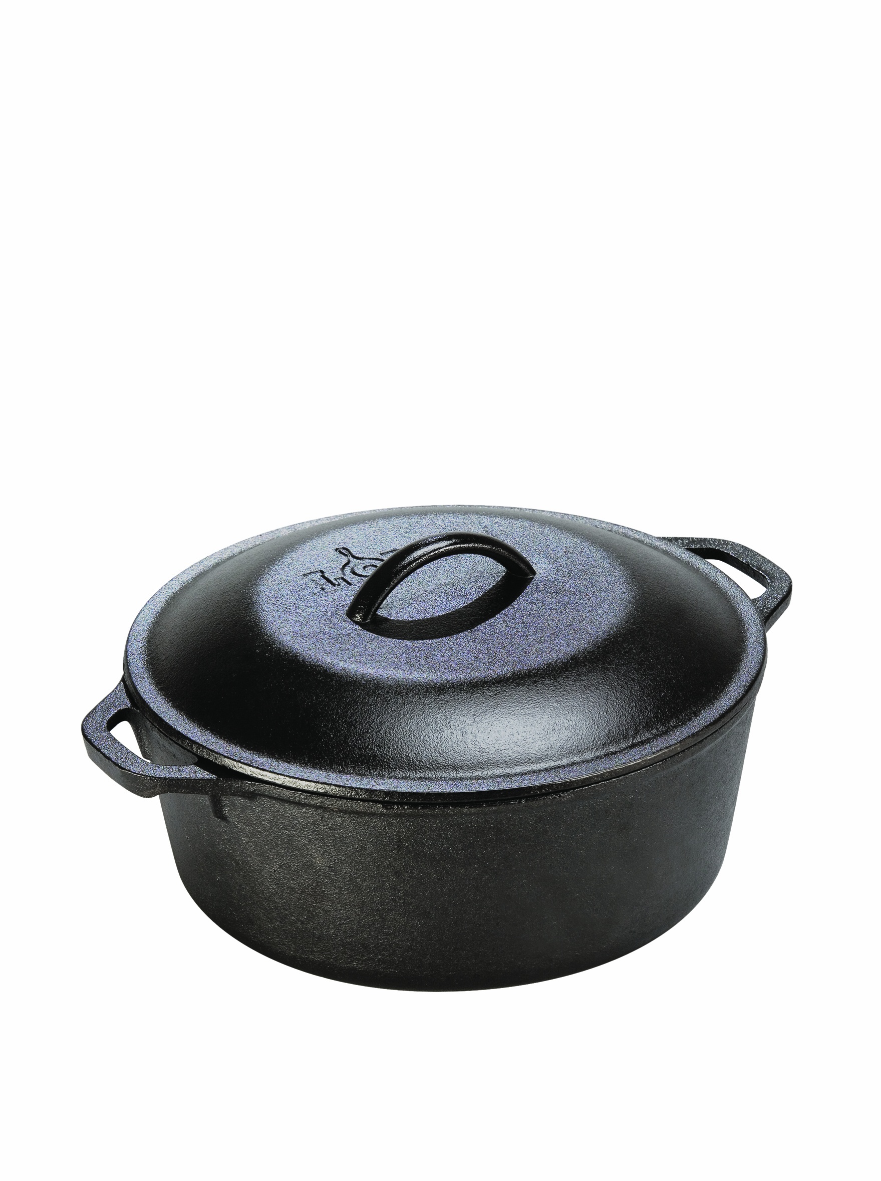 Lodge 6.62 Litre / 7 Quart Pre-Seasoned Cast Iron Dutch Oven, Inoxidable, Black, 7 Qt