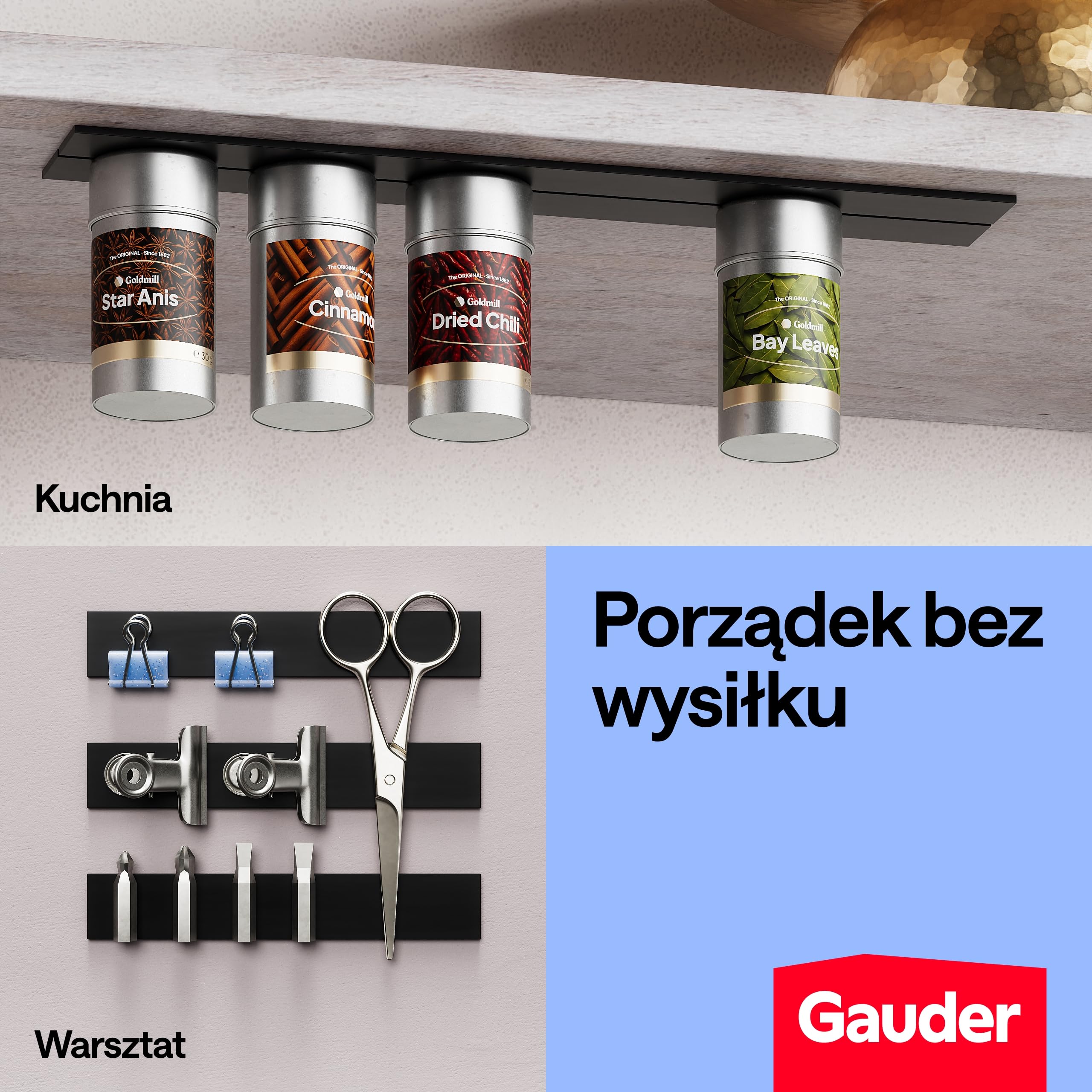 GAUDER Taśma magnetyczna samoprzylepna mocna - Pasek magnetyczny mocny - Przycinalna taśma magnetyczna ekstra mocna - Taśma magnetyczna ekstra mocna - Magnes taśma (6 m x 25 mm)