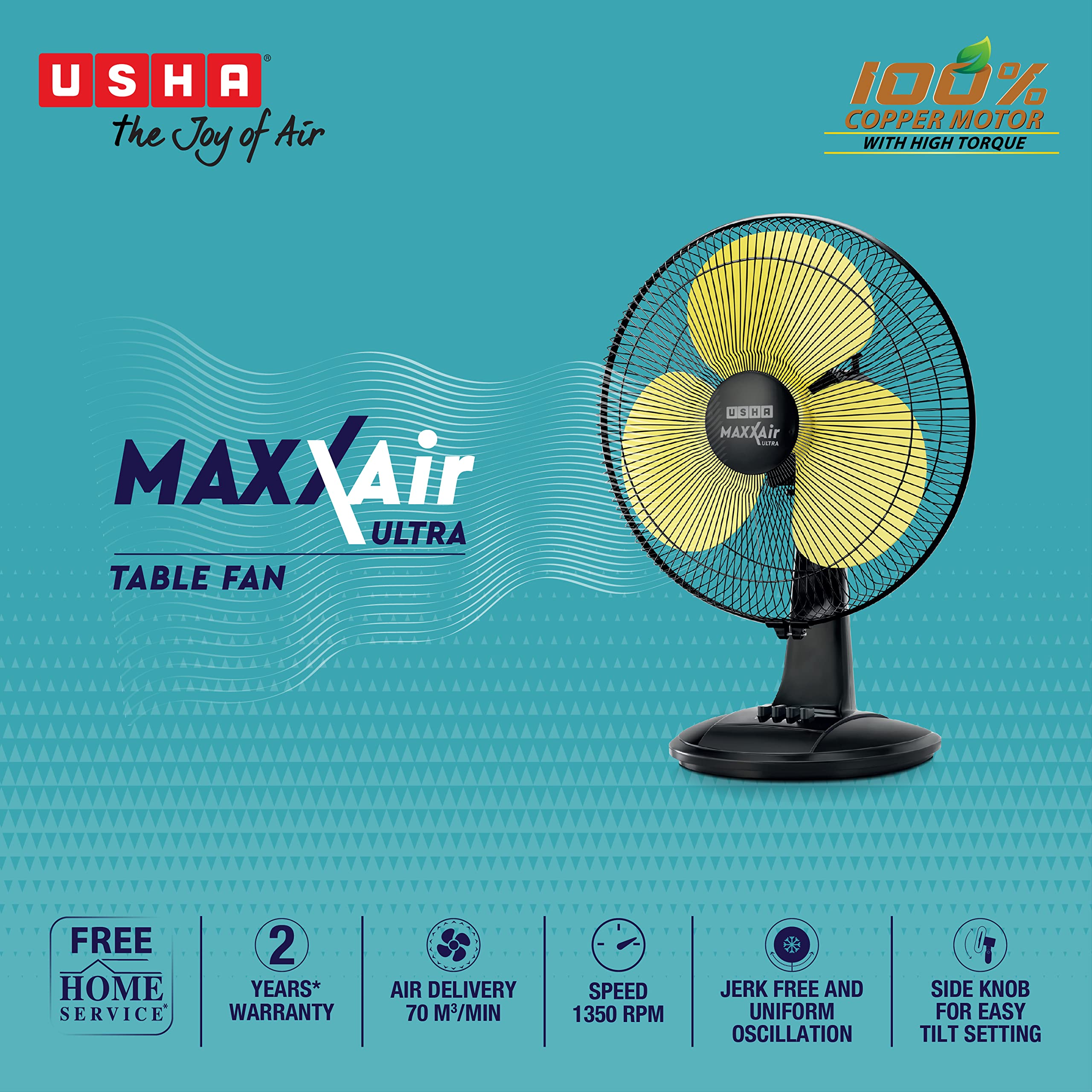 Usha WF Maxx AIR Ultra 400MM Golden ISI