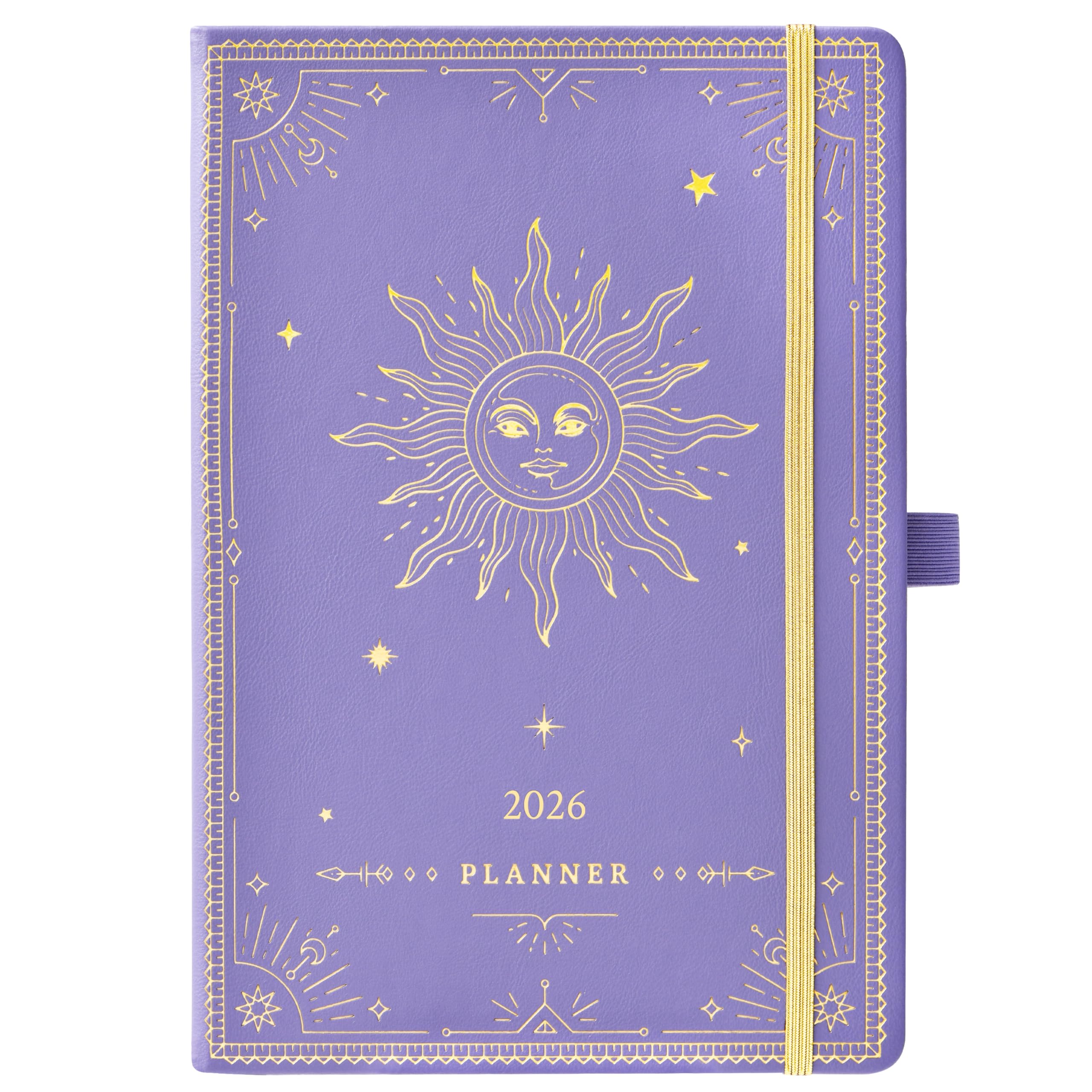 2025 Planner - 2025 Weekly Monthly Planner, January 2025 - December 2025, 5.7" x 8.2", 2025 Faux Leather Planner with Back Pocket & 40 Note Pages, Lavender