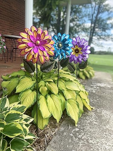 Miniatura 2 de Red Carpet Studios, Dahlia - Estaca de jardín, 39 pulgadas, color rosa