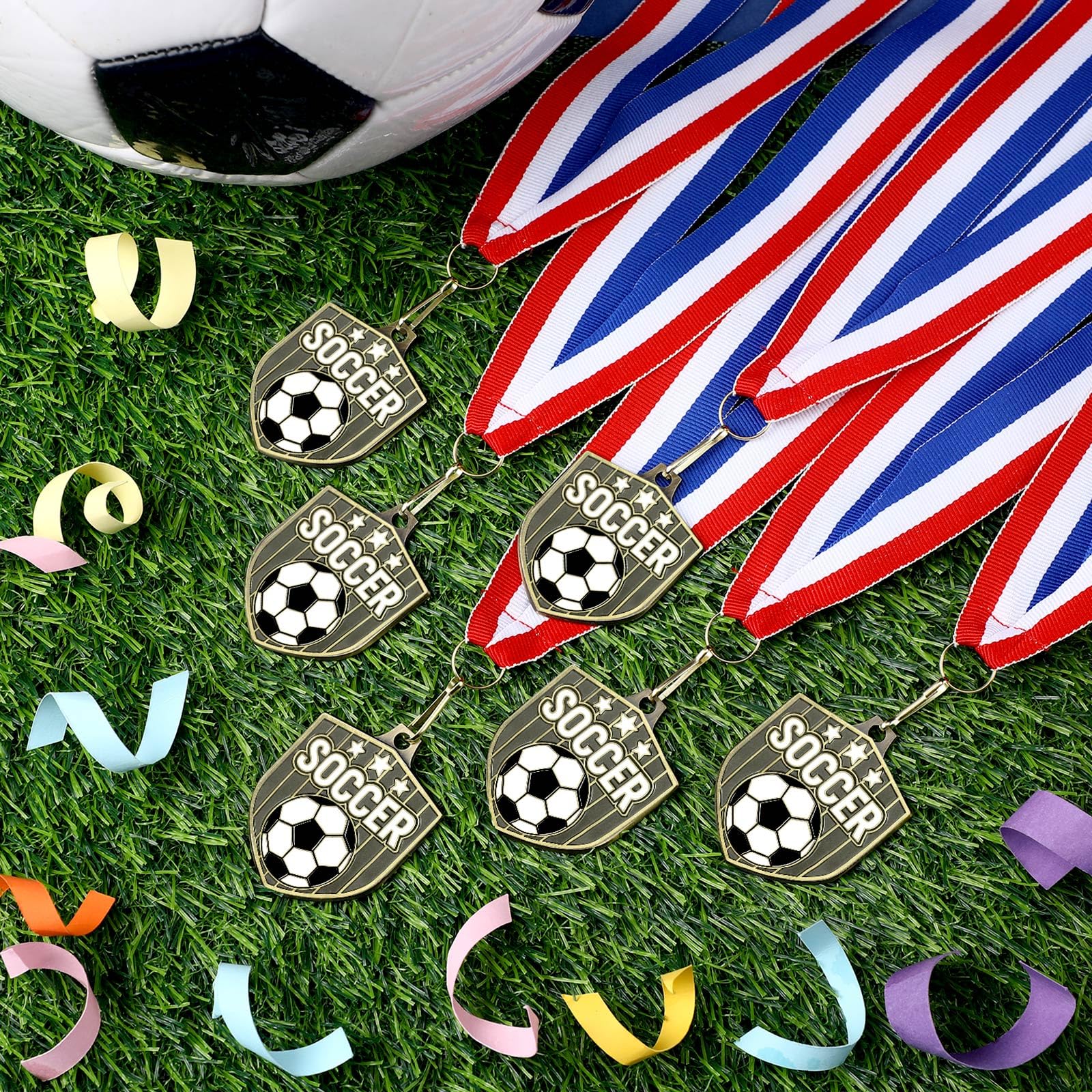 Tondiamo 24/48 Stück Auszeichnungsmedaillen mit Halsbändern, 5,1 cm Gewinner, Preis, Geschenk für Sport-Motto-Party, Gastgeschenke, Team-Turniere, Schulspiel