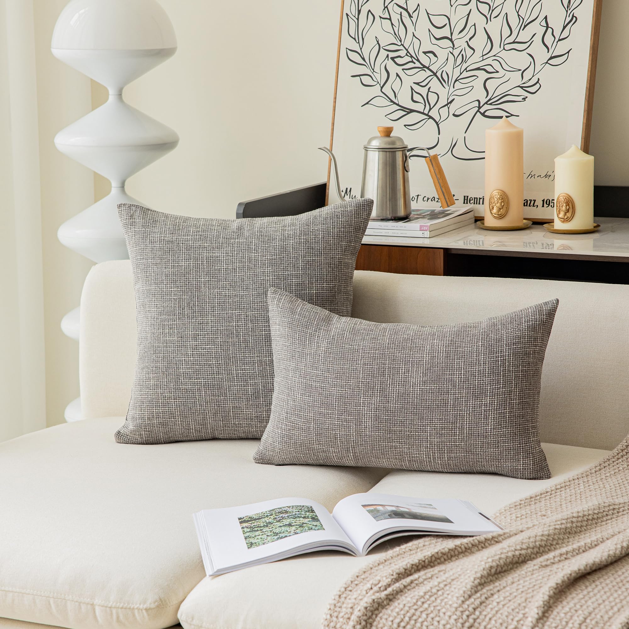 定価39,600円 ピローシャム　クッションカバー　２枚セット Amazon.co.jp: The HomeCentric 贅沢 白 クッションカバー 2枚組 65 x