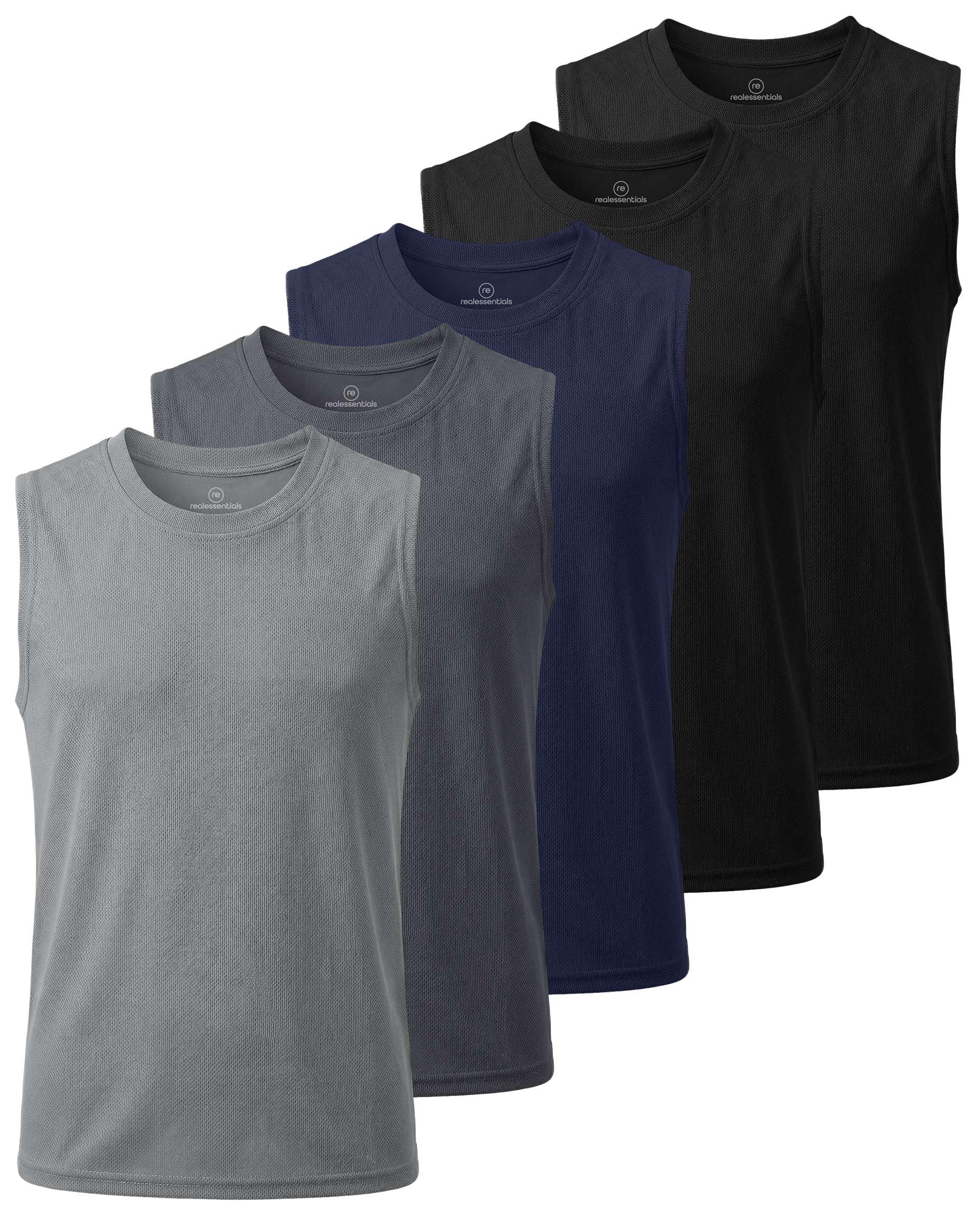 5 Pack Boys' Mesh Tank Tops Dry Fit Athletic Sleeveless Shirts Teen Kids