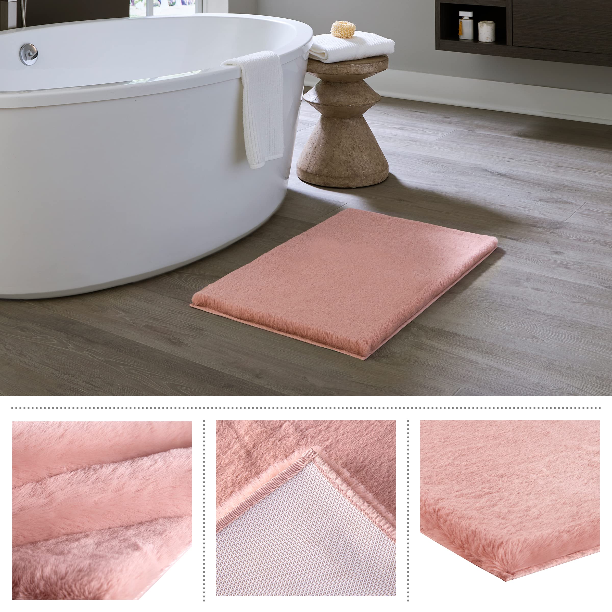 Tappetino Da Bagno AevitasX Assorbente E Antiscivolo – 43x61 Cm, Verde, Microfibra A Basso Profilo, Retro In Gomma, Lavabile In Lavatrice, Asciugatura Rapida
