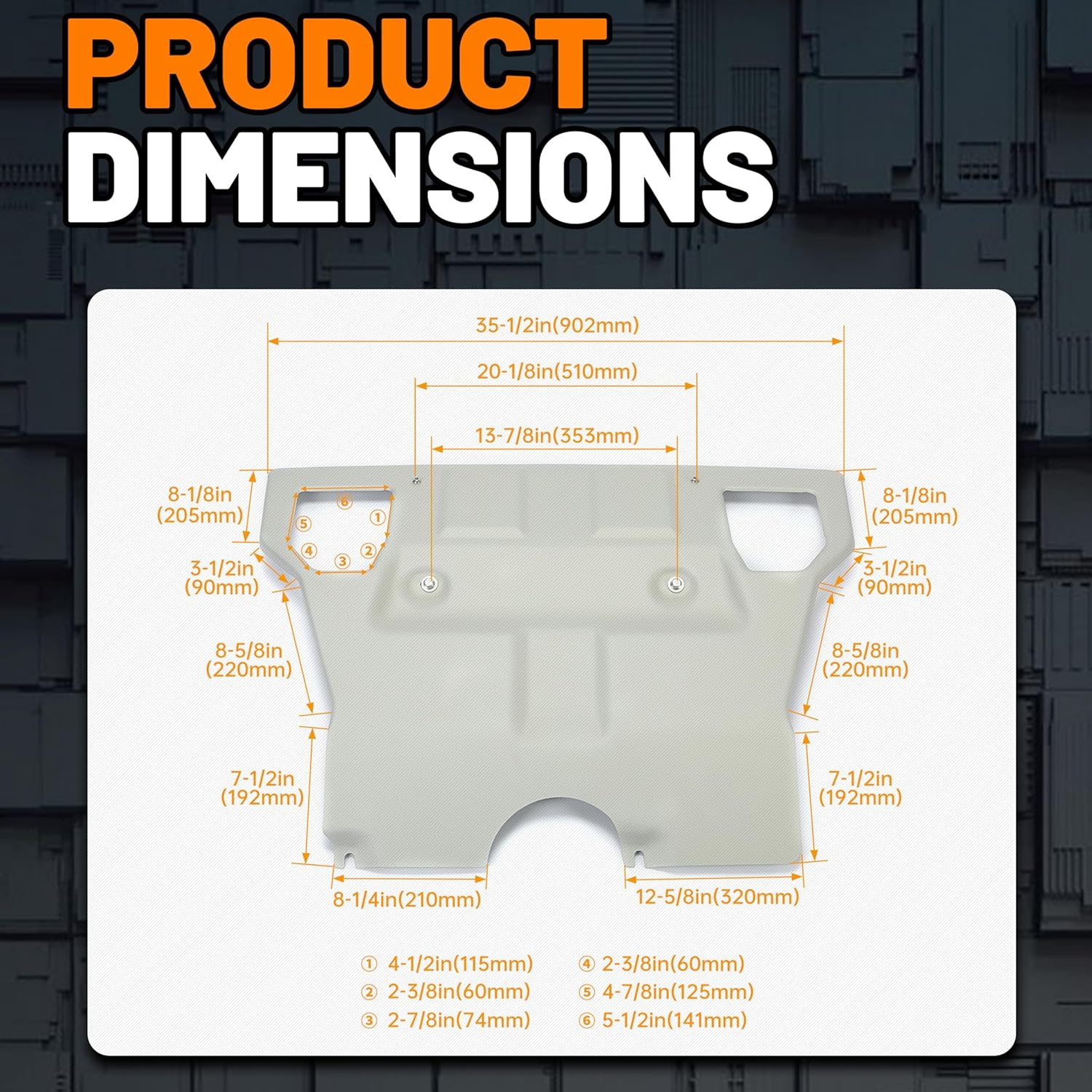 ECOTRIC Front Skid Plate Compatible with 2005-2015 Toyota Tacoma 2.7L 4.0L Engine Splash Shield Under Tray Skid Plate Replace for PT212-35075