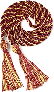 Newrara Graduation Honor Cords Tassels Cords Polyester Yarn Honor Cord for Graduation Students 68 Inchs Long Maroon Gold