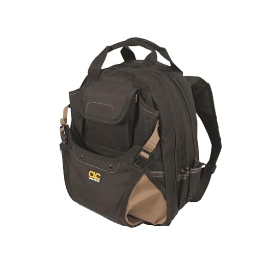 CLC Custom Leathertcraft 1134 Carpenter's Tool Backpack, 44 Pockets, Padded Back Support