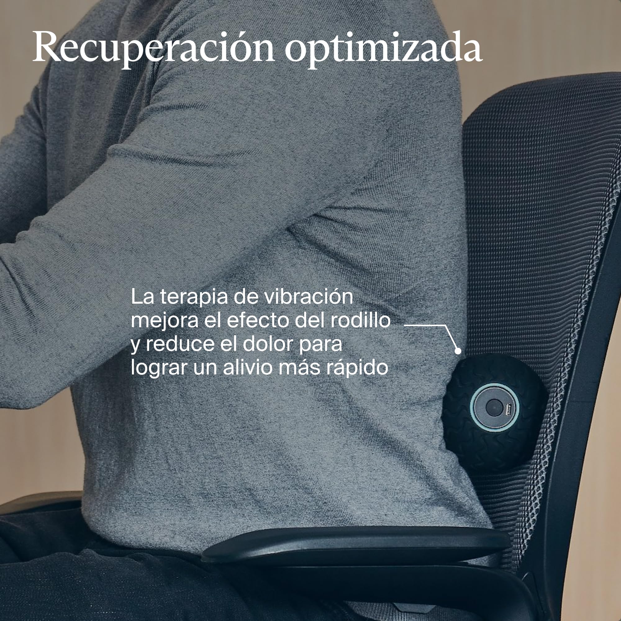 Wave Series Wave Solo: dispositivo de masaje portátil compatible con Bluetooth, bola de terapia de vibración ultraportátil, 3 frecuencias de vibración personalizables en la aplicación Therabody