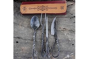 Viking Kitchen Utensils : Edge Master Hand Forged Set Forged Viking Cuetlery Set Feastware