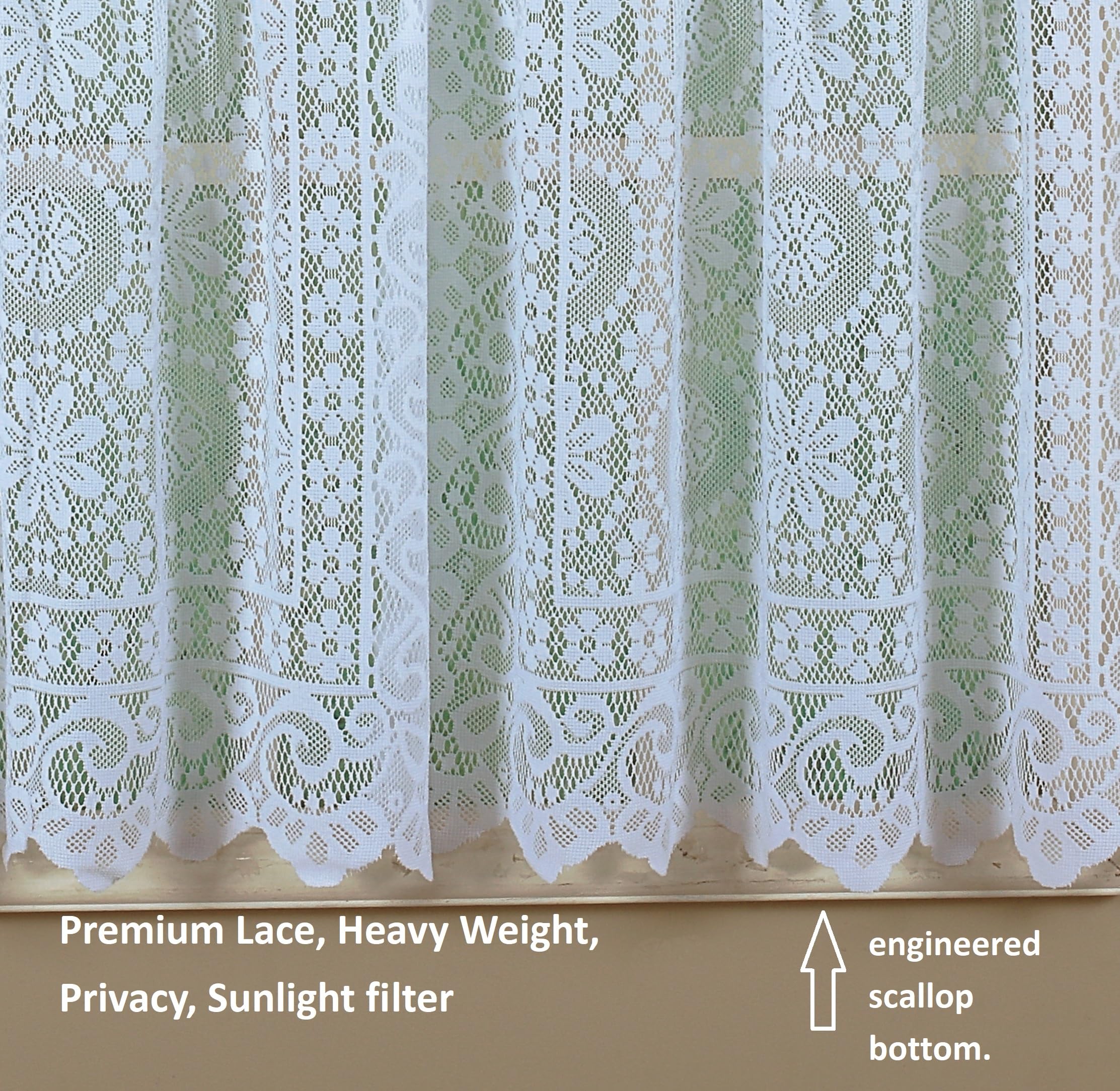 Today's Curtain Hopewell - Paralume in pizzo a palloncino, bianco, 59 x 63 cm