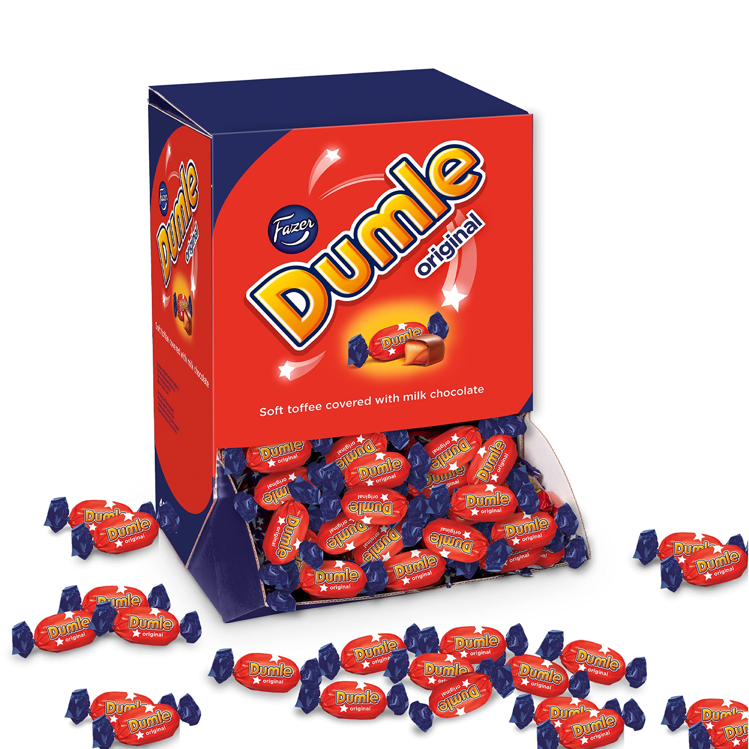 Fazer Dumle Schokolade Pralinen mit Toffee-Füllung, Grosspackung, XXL Box 3kg