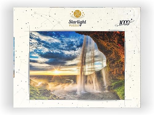 Miniatura 10 de Seljalandsfoss Waterfall at Sunset Iceland - Rompecabezas prémium de 1000 piezas para adultos