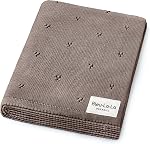 Coton bio de luxe Couverture pour bébé en tricot léger (13 - Pointelle - Chocolat au lait)