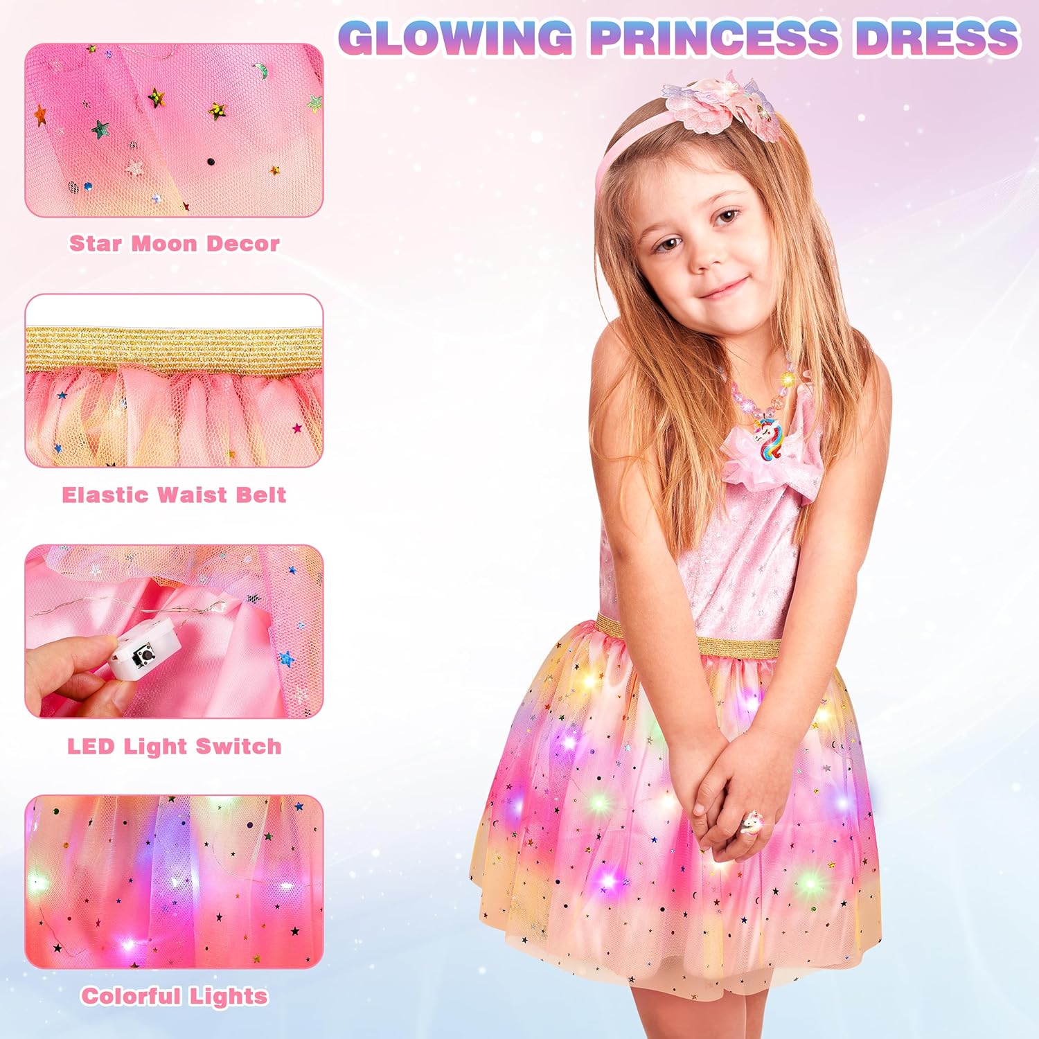 Princess Dress Up Toys & Jewelry Boutique, Girls Role Play Gift for 3+ Year Old Girl Toddler ​B-Day Party Favors