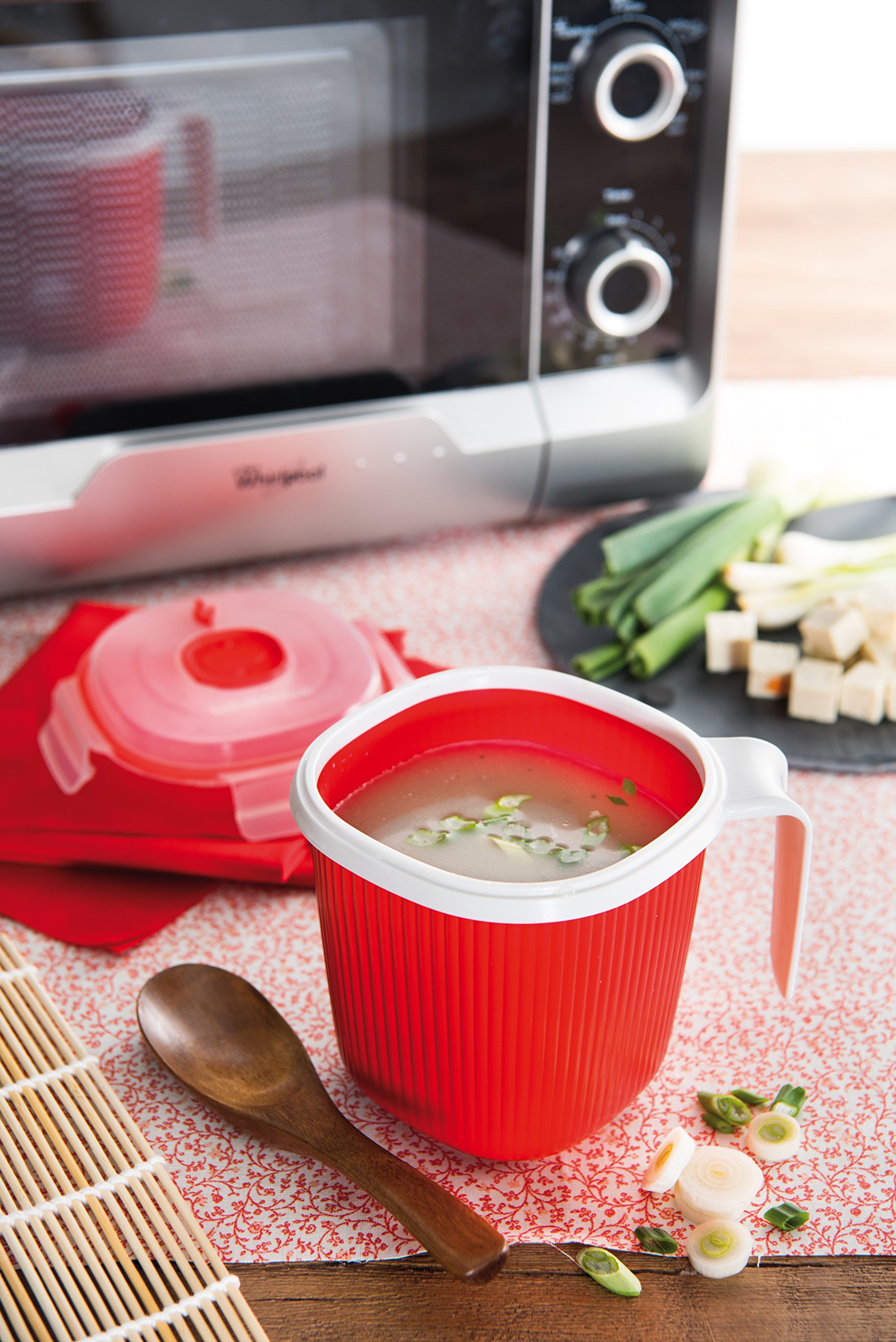 Chef's Pride Large 22 Oz Microwave Soup Mugs With Handles, Vented Lid - View #3