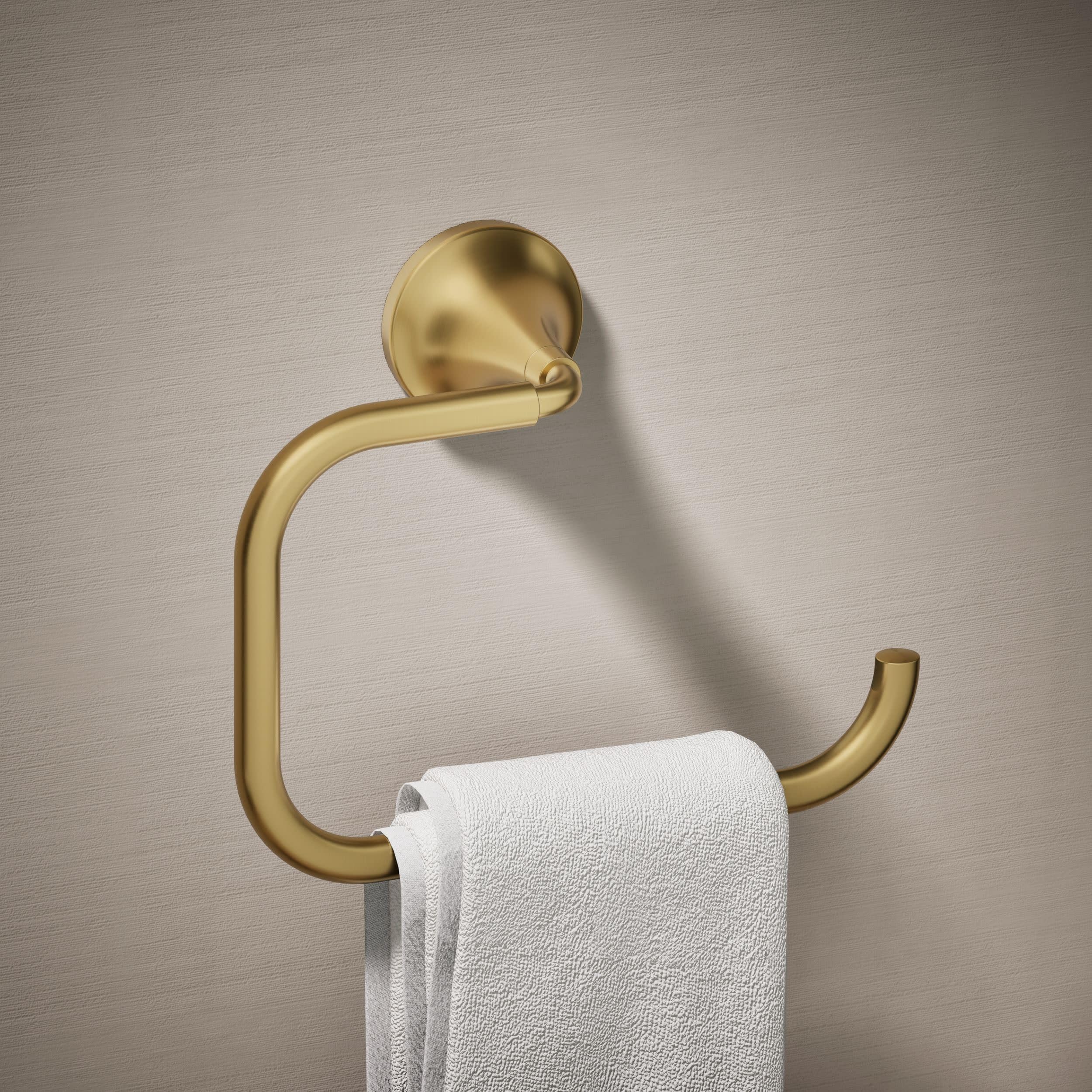 Kohler 27428-2MB Tone-Towel Ring, żywy szczotkowany nowoczesny mosiądz, akcesoria łazienkowe