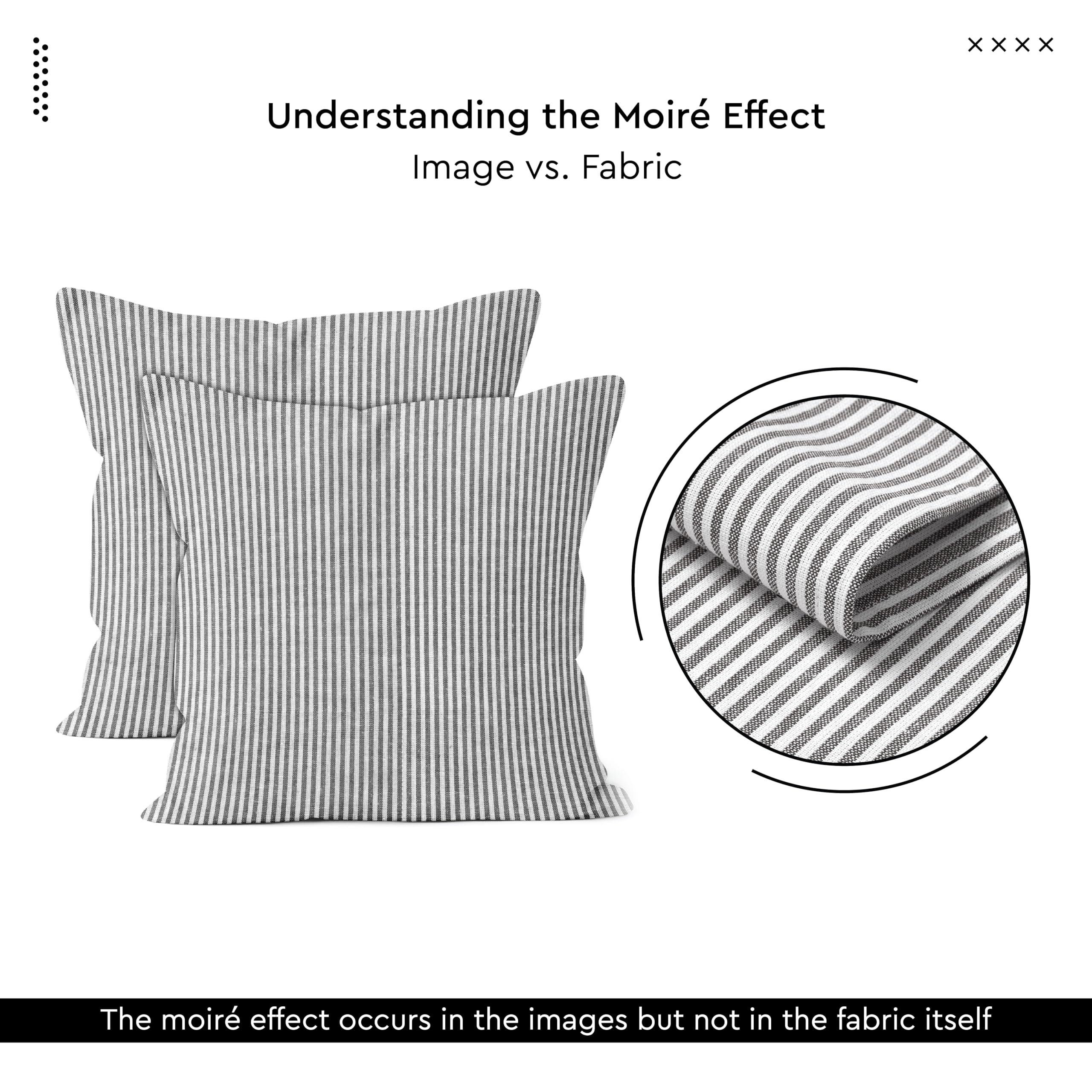 Encasa XO Cushion Covers 2 pcs set (45x45 cm), Ticking Black, Decorative Large Square Colourful Washable Eco, Cotton - Image 2