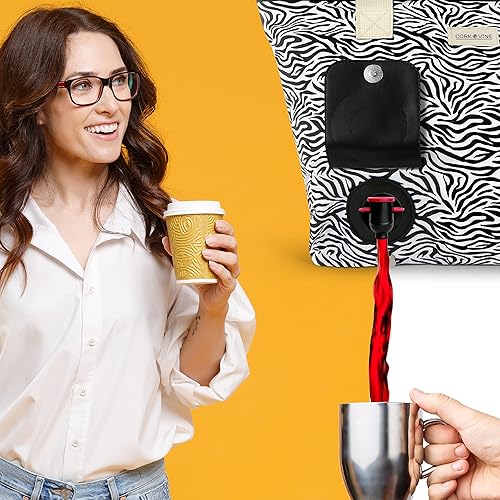 Miniatura 6 de CORK & VINE Dispensador de bebidas de playa  Bolsa de vino con dispensador oculto, bolsa de bebidas de 1,5 litros vierte bebidas discretamente