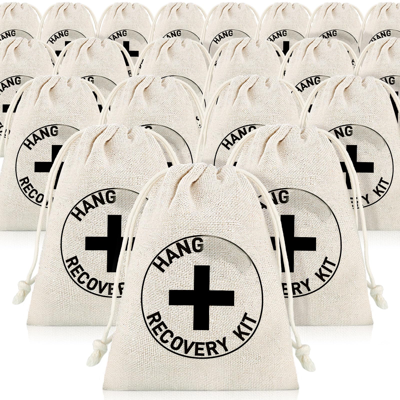 Boao20 Pack Hangover Bag Gift Bags Bachelor Party Decorations Bachelorette Bridal Shower Pouches with Drawstring Wedding Supplies for Bachelorette Party(White,Cross)