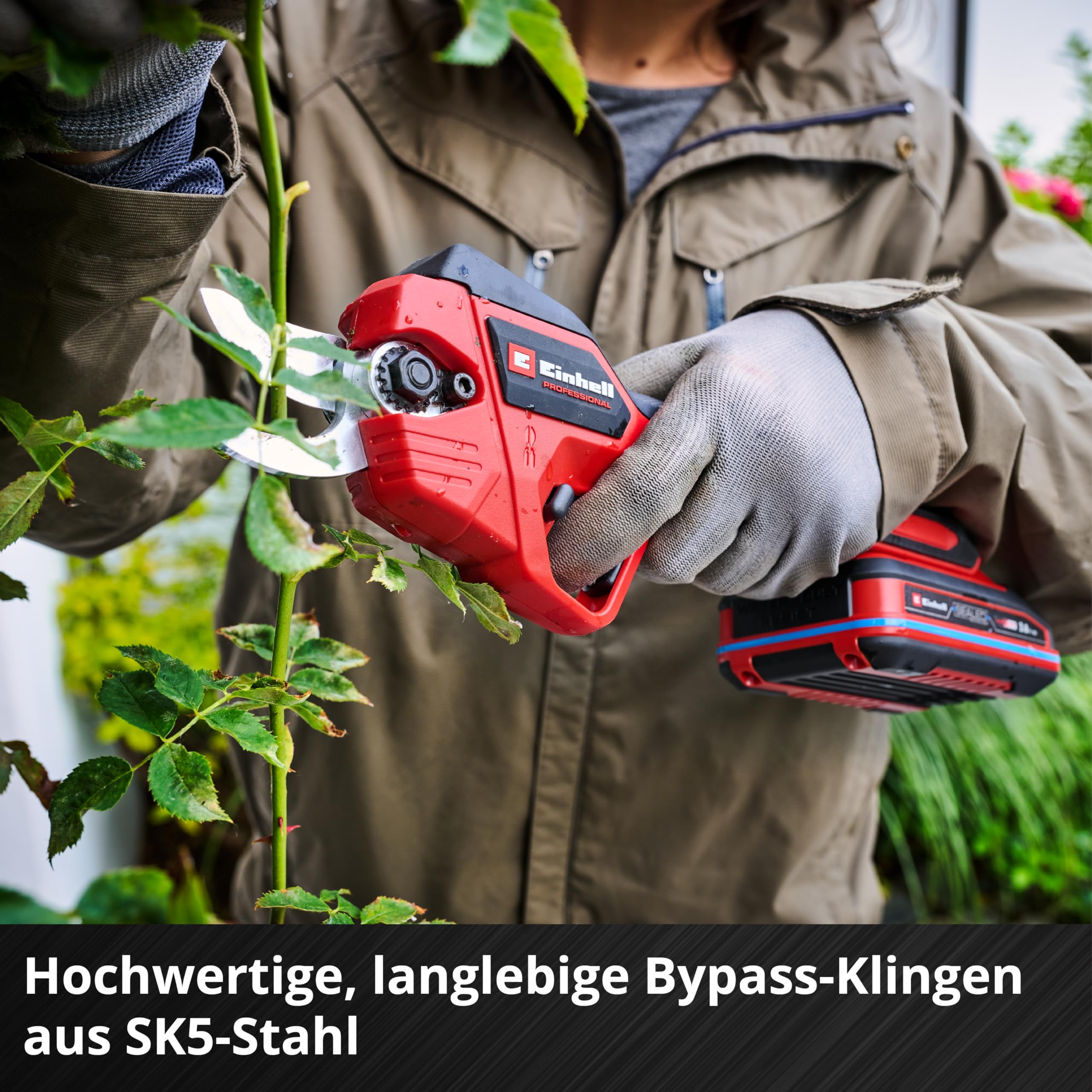 Einhell Professional Akku-Astschere GP-LS 18/28 Li BL-Solo Power X-Change (18 V, einstellbare Schnittkapazität, bis 28 mm Aststärke, Bypass-Klingen, Gürtelclip, ohne Akku)