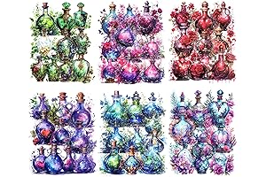 60Pcs Witchy Potion Bottle Clear Stickers