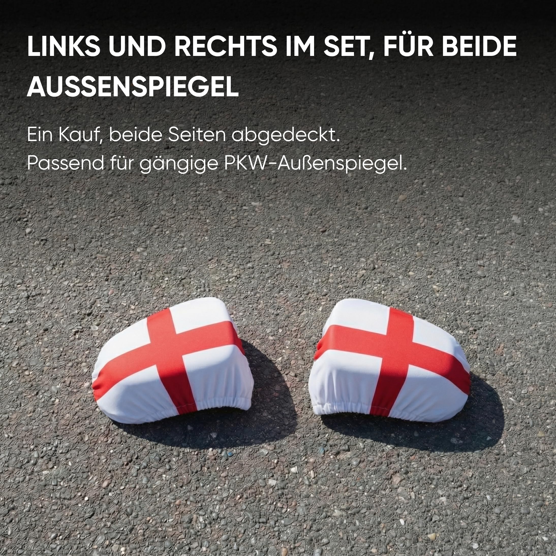 Sonia Originelli Fanset Fanartikel für das Auto Außenspiegelfahnenset Magnetfahnen für die Türen EM WM Fussball, Farbe: England