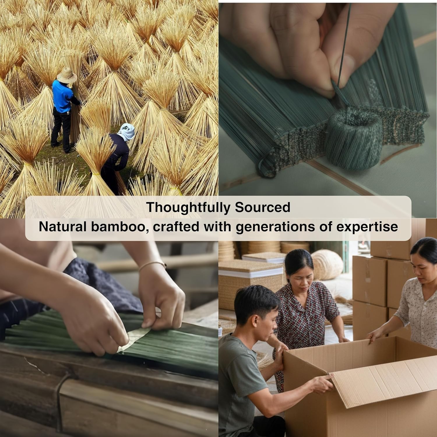 Bamboo Wall Fan - Handwoven Bamboo Wall Decor, 47 / 60" Japanese Wall Hanging Fan for Bedroom, Fireplace, Natural Asian Wall Art for Boho & Farmhouse with Hook Strap Included (47 Inch, Green)