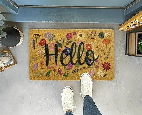 Miniatura 7 de Felpudo de bienvenida de primavera con parte trasera antideslizante, decoración de granja de temporada de flores, 17 x 29 pulgadas