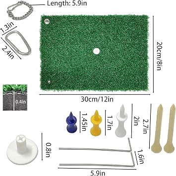 Golf ball mat, practice mat with rubber tees, portable outdoor sports training mat, suitable for indoor and outdoor gardens, backyards, offices, etc.