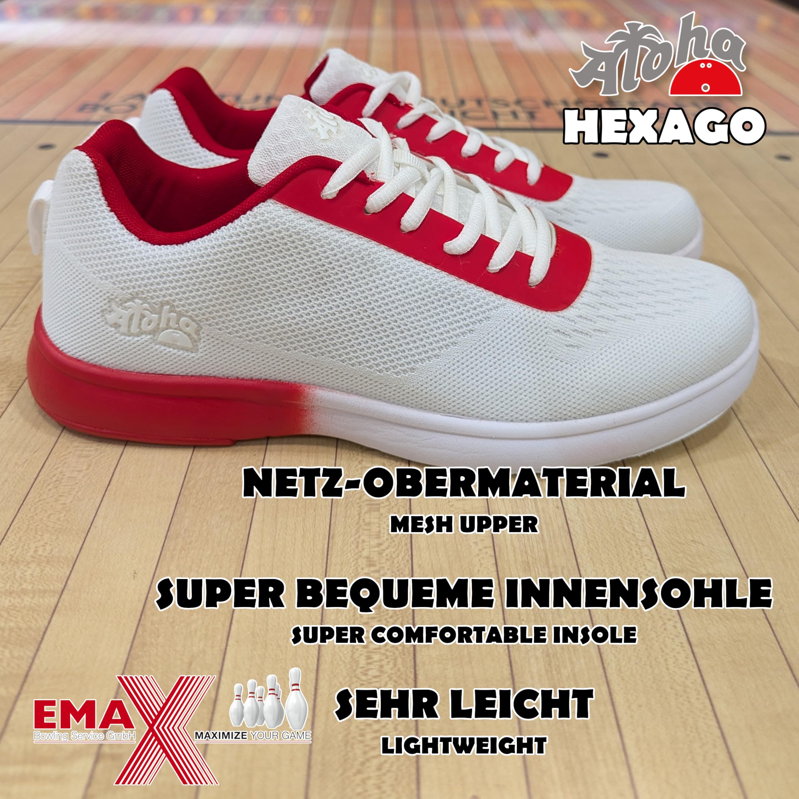 Chaussures de bowling - Aloha HexaGo - Chaussures de bowling pour femme, homme et adolescent - Pour droitiers et gauchers