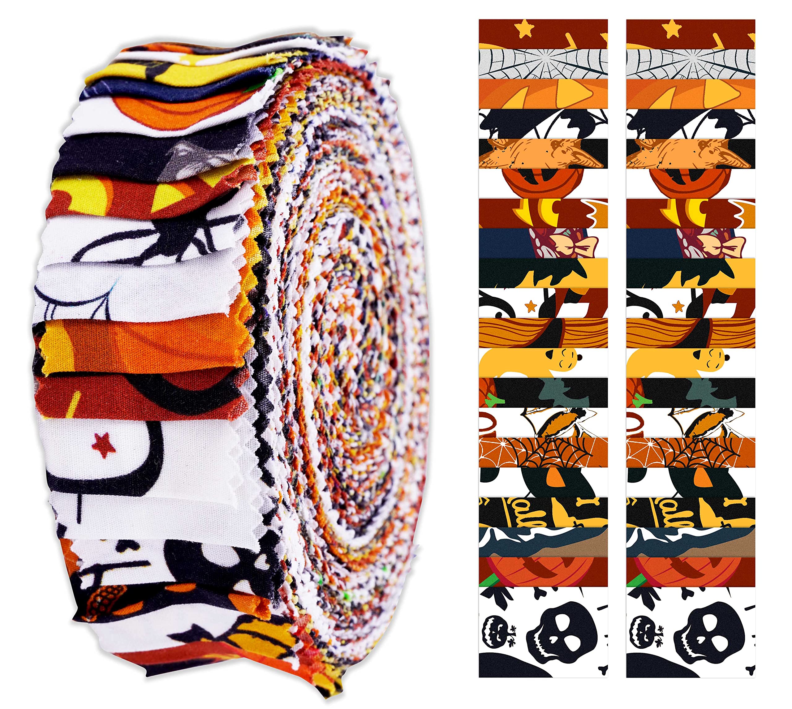 Jelly rouleaux de tissu coton Halloween pour loisirs créatifs et patchwork 40 pièces