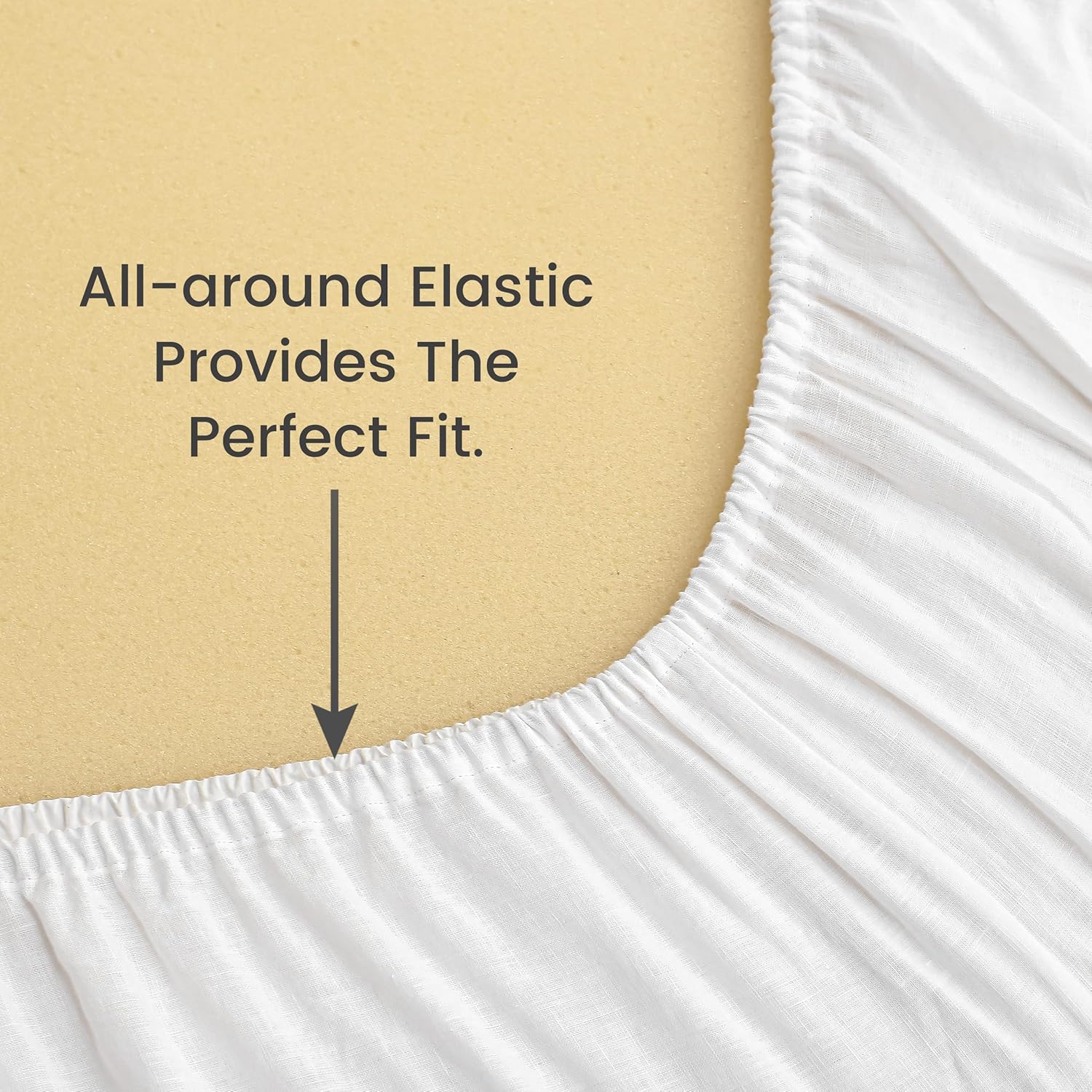 FALUCA 100% Linen Fitted Sheet - Organic Deep Pocket Bed Sheets for 16" Mattress, Natural French Flax Stone Washed Farmhouse Soft Breathable Bottom Sheets (King, White) - Image 3