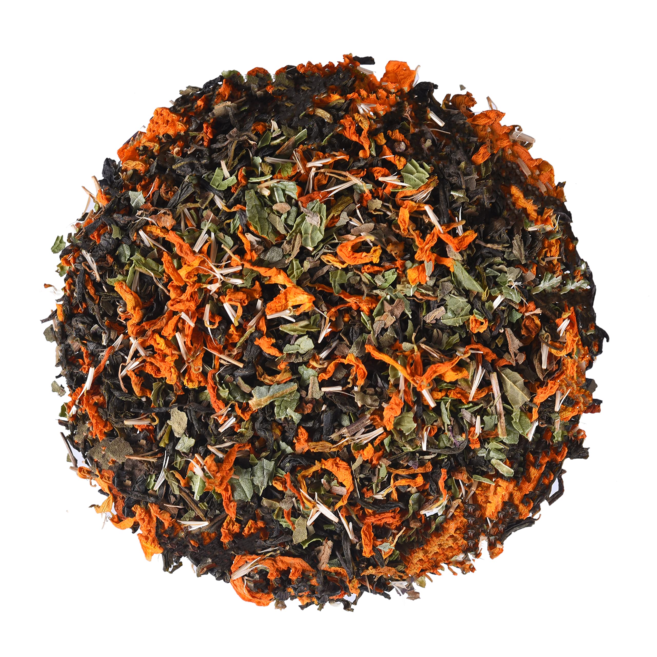 ISVARA Darjeeling Black Tea - Elixir of Youth, Strong, Malty blend of Darjeeling Black Tea, Marigold Petals, Mint, Basil, Rich in antioxidants, Loose tea leaves Good for Detox, skin health, 60gm 2